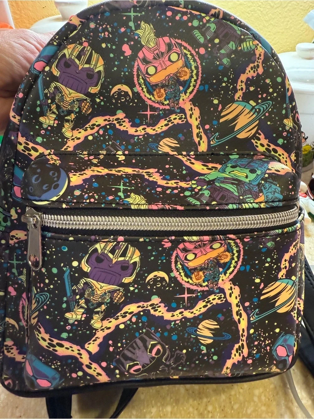 Funko Mini Backpack infinity saga in Black with Neon Pink Green Orange Purse